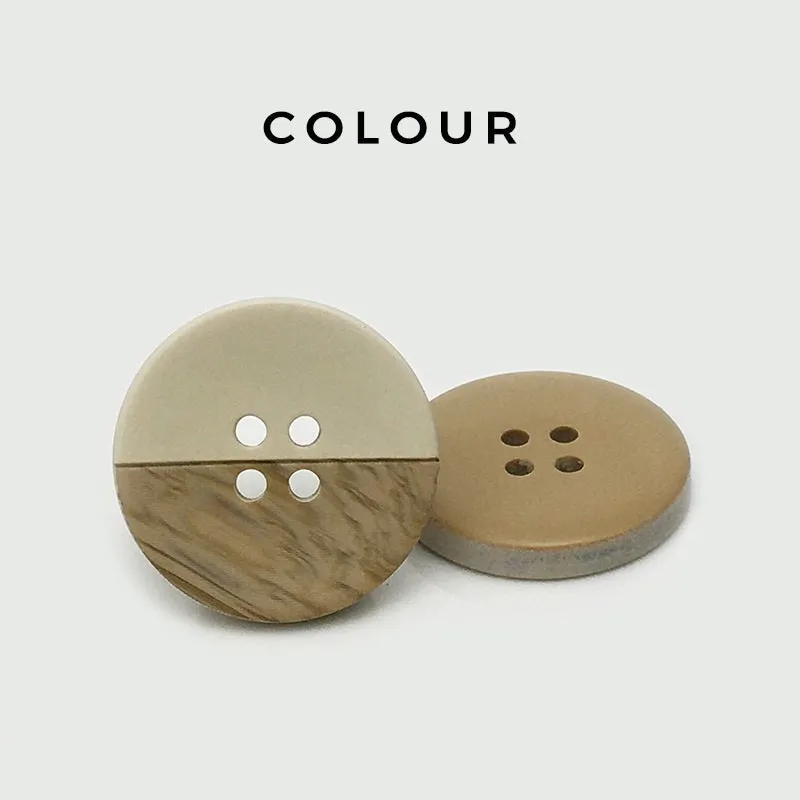 15-28mm Round 4-Hole Dual-Tone Resin Coat Buttons