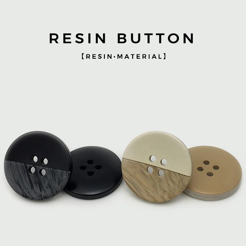 15-28mm Round 4-Hole Dual-Tone Resin Coat Buttons