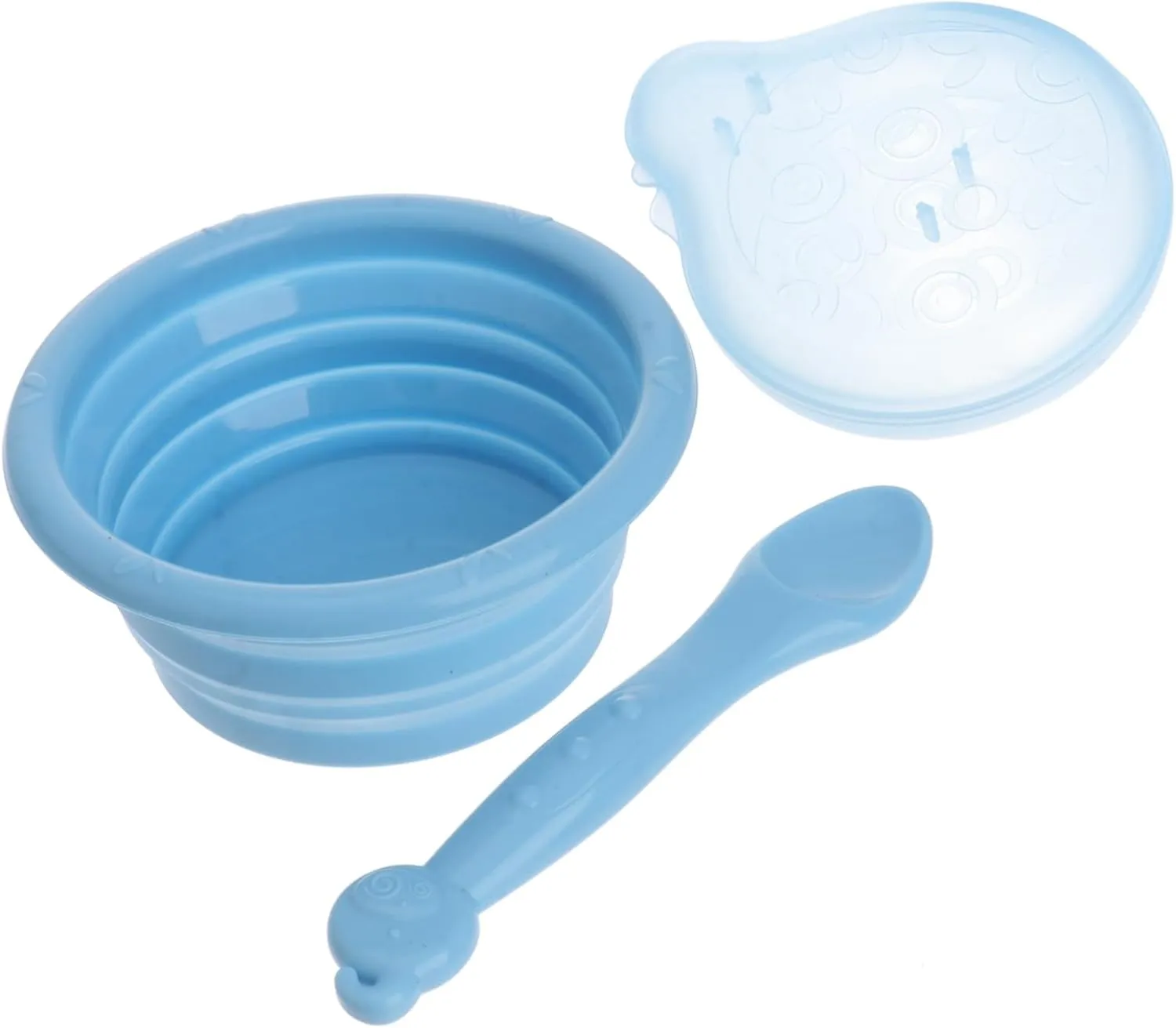 1Set Portable Silicone Foldable Bowl with Spoon Bowl for Go Dining Lightweight and Compact Design for Food and Snacks