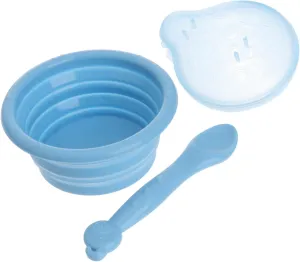 1Set Portable Silicone Foldable Bowl with Spoon Bowl for Go Dining Lightweight and Compact Design for Food and Snacks