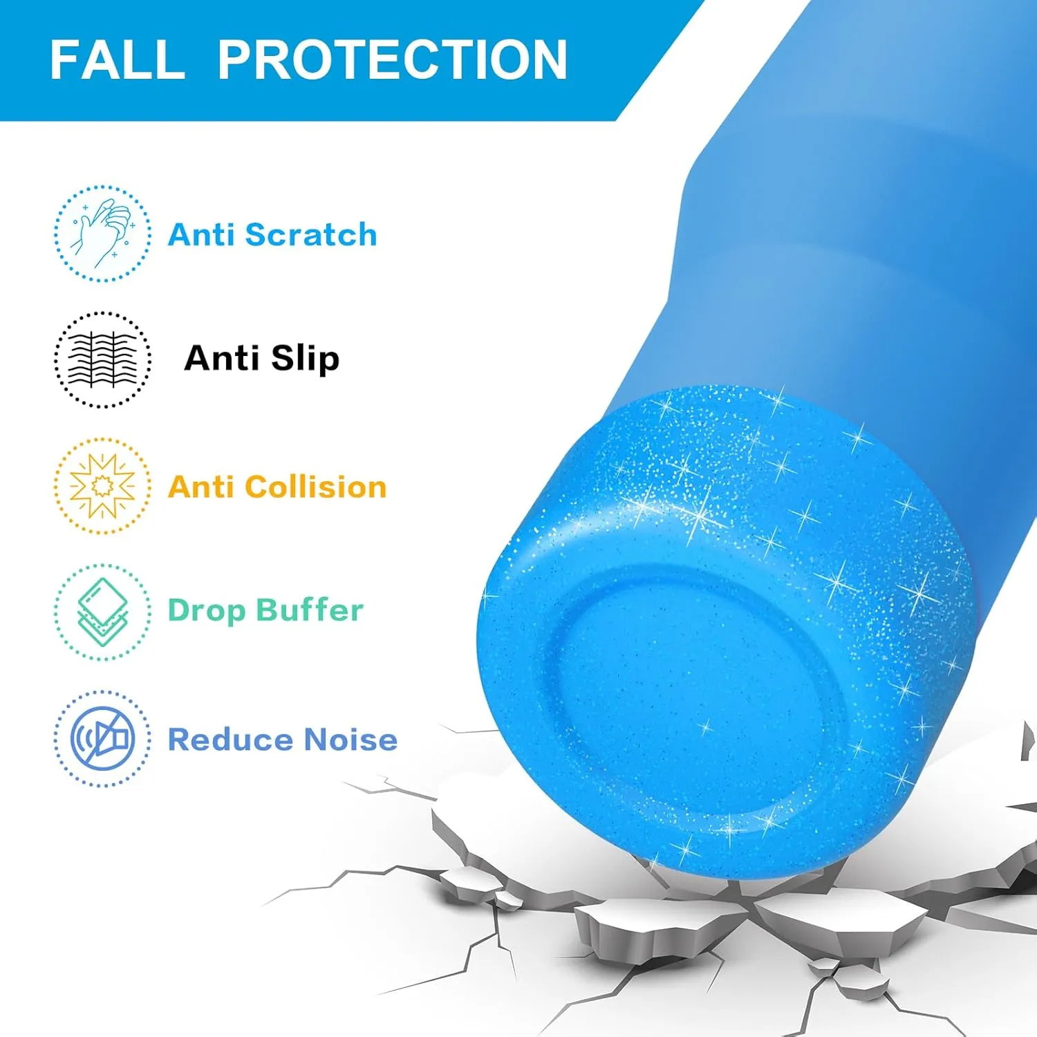 2PCS Glitter Silicone Boot for Hydrojug Traveler 32 oz 40 oz, Anti-Slip Protective Sleeve for Hydrojug Stainless Steel Tumbler, Bottom Cover Base Accessories