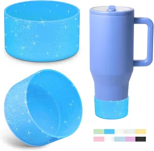 2PCS Glitter Silicone Boot for Hydrojug Traveler 32 oz 40 oz, Anti-Slip Protective Sleeve for Hydrojug Stainless Steel Tumbler, Bottom Cover Base Accessories