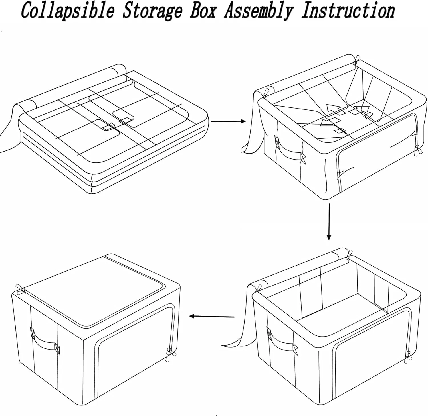 3 Pack Clothes Storage Bins Foldable Metal Frame Storage Box Stackable Linen Fabric Organizer Set with Carrying Handles and Clear Window (Light Gray, 15.7x11.8x7.8inch(22L))