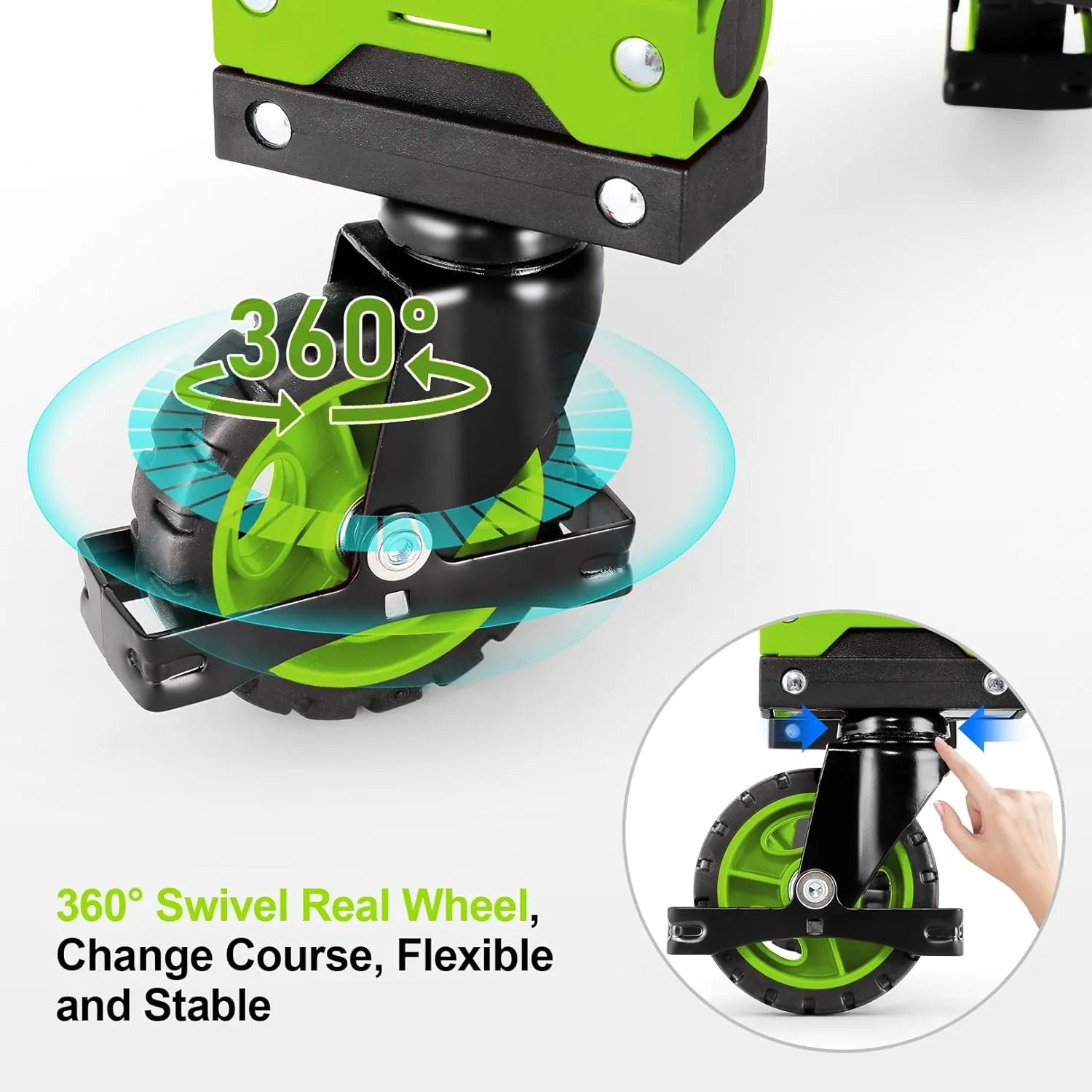 330LB Folding Hand Truck Heavy Duty Carrying, Combination of Four Wheels and Two Wheels Convertible Dolly Cart with Retractable Handle Dolly for Moving Office Carts(Green)