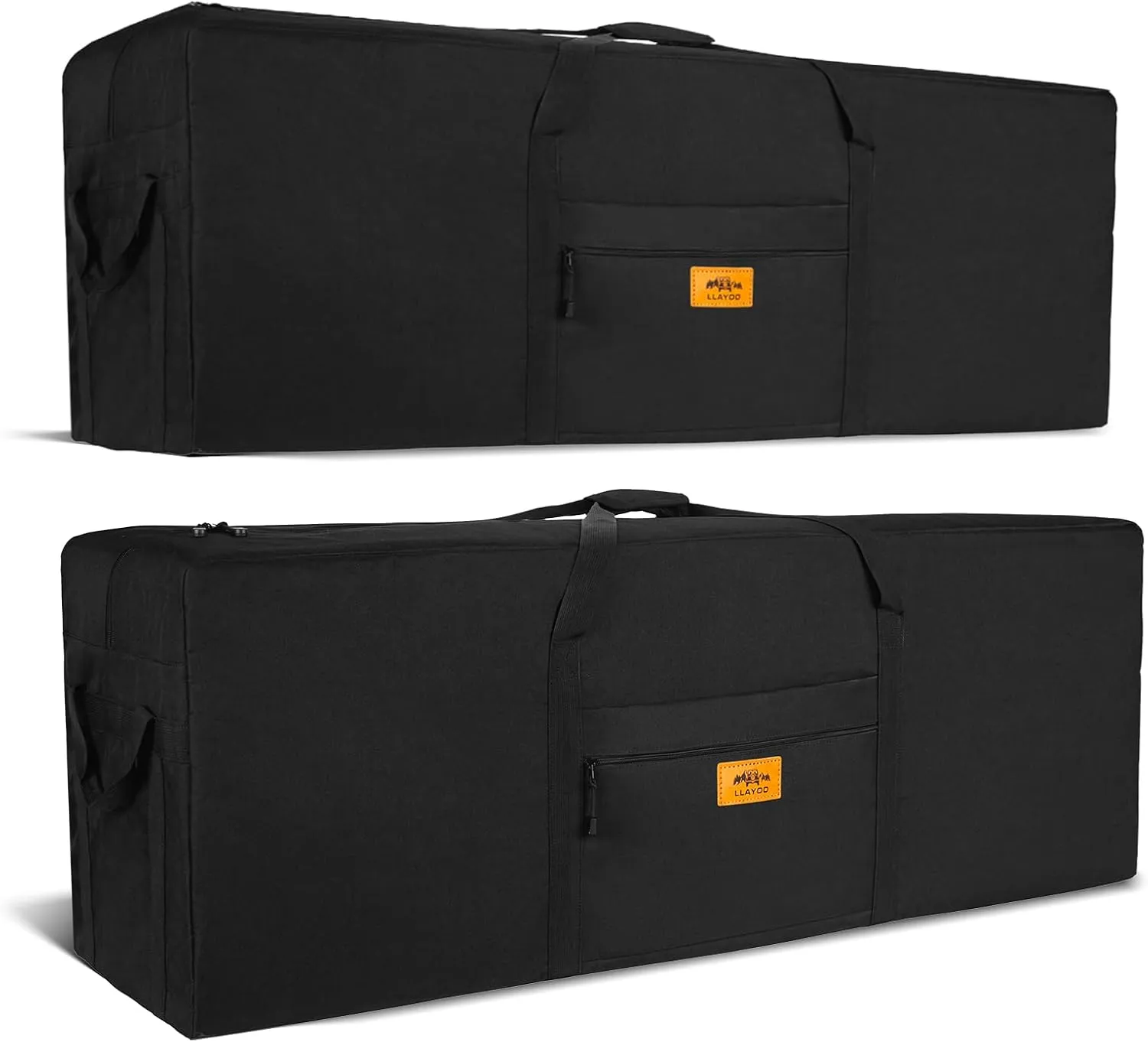 47 inch Foldable Oversized Zipper Duffel Bag, Travel Outdoor Camping Bag, Sports Equipment Storage Bag, Waterproof and Scratch Resistant, Black