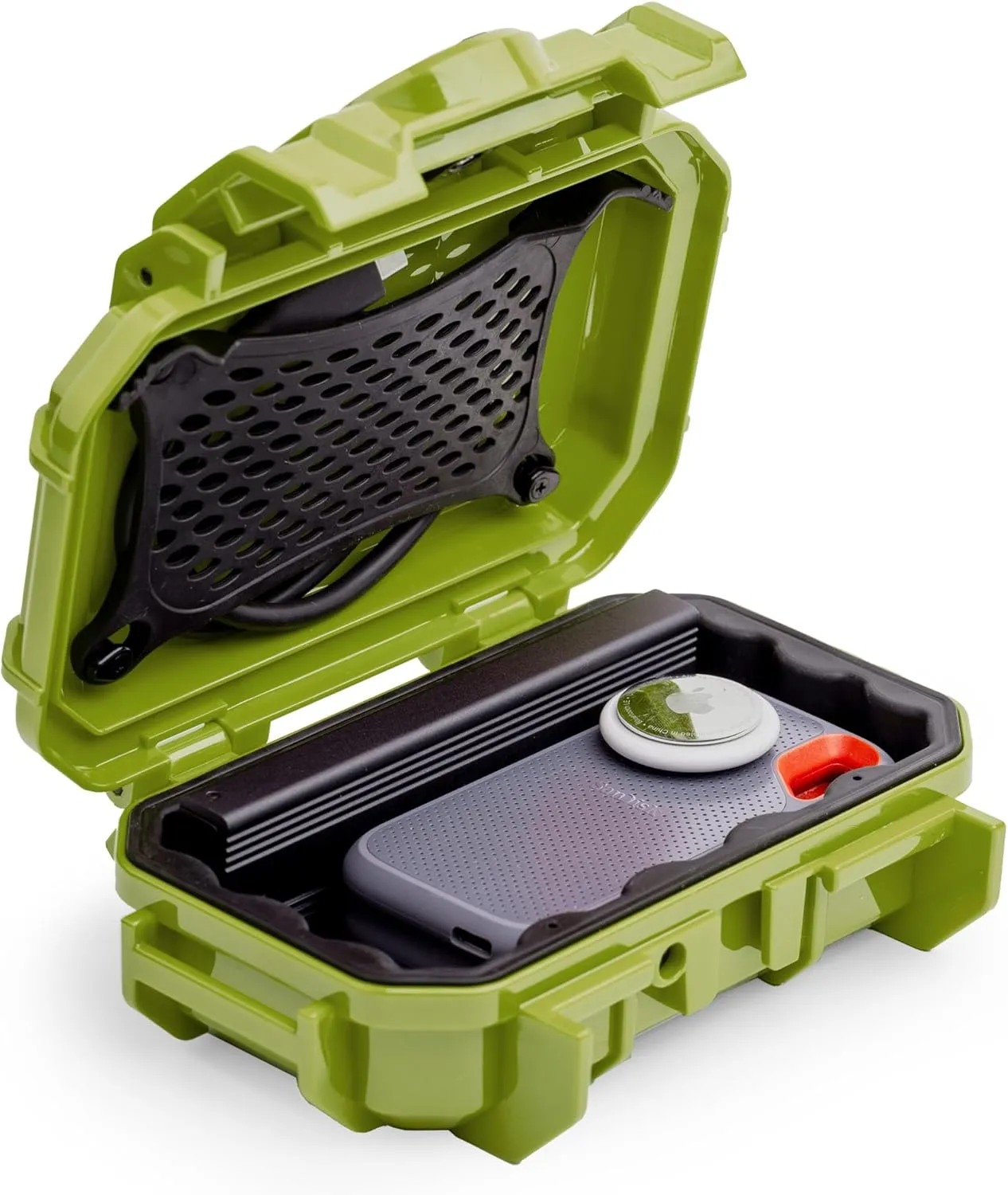 52 Waterproof Dry Box Protective Case - Travel Safe/Mil Spec/USA Made - for Cameras, Camping, Fishing, Hiking, Traveling, Water Sports, Knives, Survival (Green)