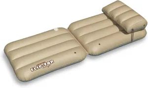 88" Inflatable Beige Adjustable Flip-Top Swimming Pool Lounger Raft