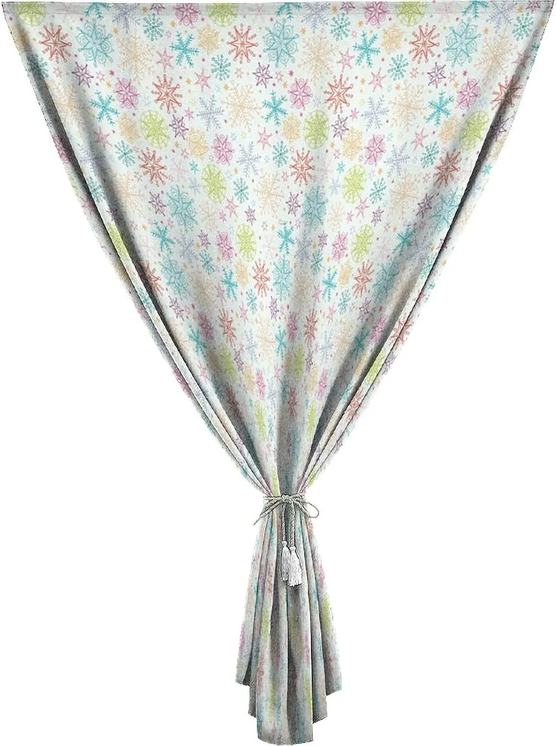 Adjustable Blackout Shades, Winter Portable Blackout Curtain, Colorful Doodle Snowflakes Cheerful Joyful Christmas Print Living Room Bedroom Window Drapes,47W x54L Inches, for Bathroom Bedroom