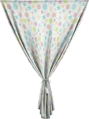 Adjustable Blackout Shades, Winter Portable Blackout Curtain, Colorful Doodle Snowflakes Cheerful Joyful Christmas Print Living Room Bedroom Window Drapes,47W x54L Inches, for Bathroom Bedroom