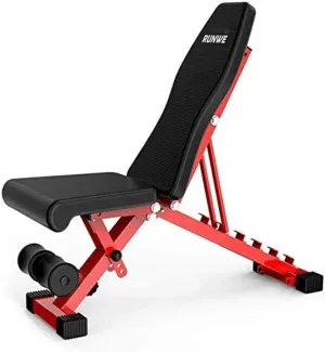 Adjustable Weight Bench Utility Sit Up Bench Strength Training Gym Bench Foldable Flat/Incline/Decline Bench Press Black