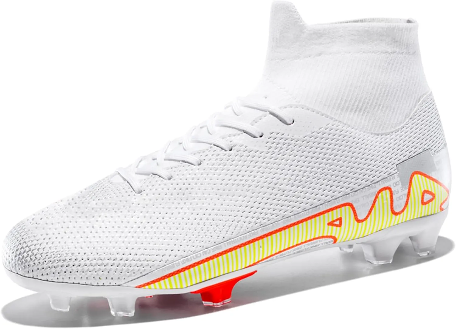 Adult Soccer Cleats Men-High-Tops Slip-On Lace Up Football Shoes for Youth Soccer Shoes Indoor Outdoor AG FG