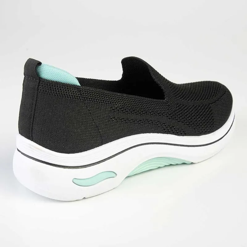 Alessio Fly Knit Slip On Sneaker  - Black / White
