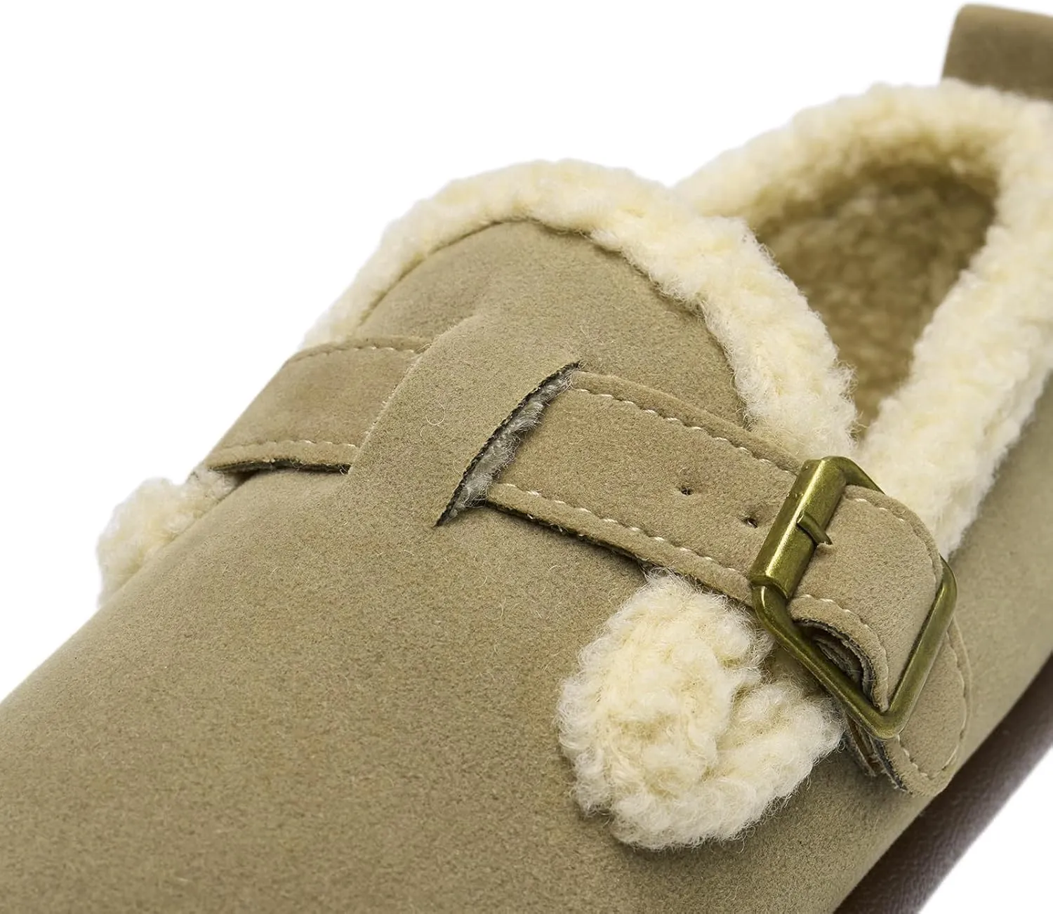 Alexis Leroy Women's Slip On Fuzzy Mules Comfortable Flat Lightweight Casual Travel Shoes