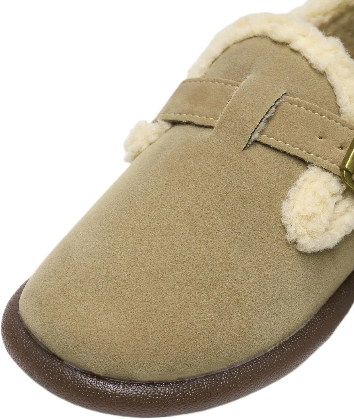 Alexis Leroy Women's Slip On Fuzzy Mules Comfortable Flat Lightweight Casual Travel Shoes