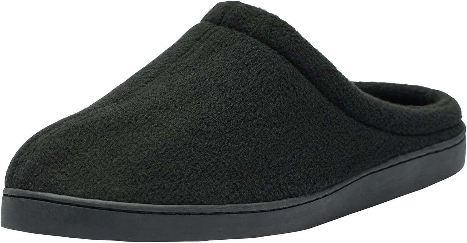 Alpine Swiss Wide Mens Fleece Clog Slippers | Wide Width Slip-On House Shoes with Memory Foam | Cozy Durable Indoor Comfort