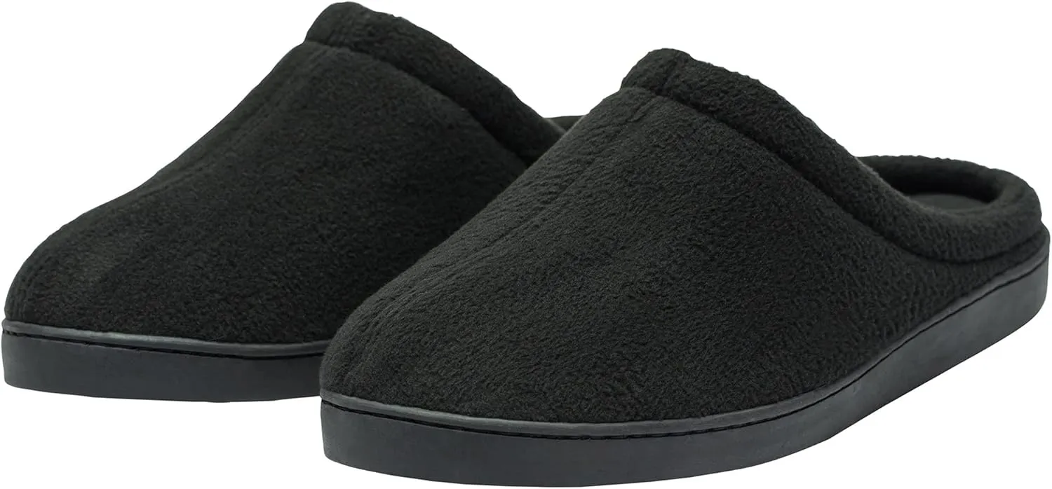 Alpine Swiss Wide Mens Fleece Clog Slippers | Wide Width Slip-On House Shoes with Memory Foam | Cozy Durable Indoor Comfort