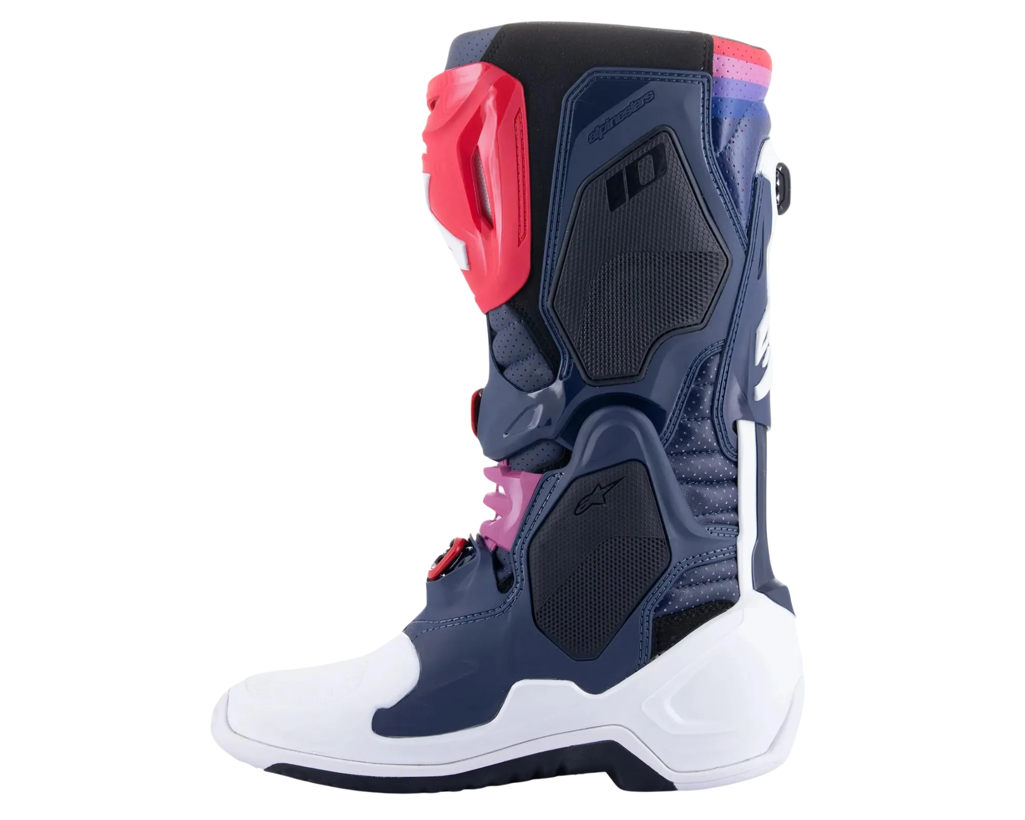 ALPINESTARS 2025 TECH 10 SUPERVENTED NIGHT NAVY/WHITE/RAINBOW BOOTS