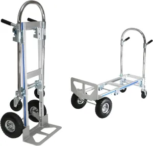 Aluminum Convertible Hand Truck, 2 in 1 Folding Dolly 800 LBS Capacity Heavy Duty Industrial Platform Cart Collapsible Truck for Transport & Moving in Warehouse, Home, Supermarket