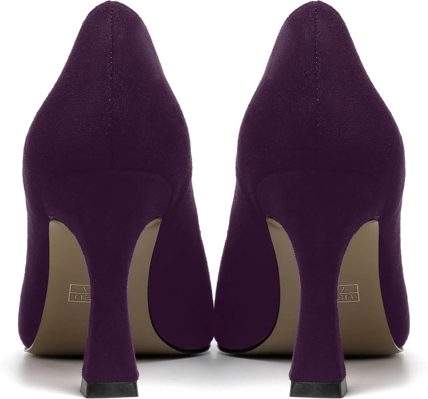 AMBELIGHT Womens Slip On Dress Pointed Toe Suede Wedding Stiletto High Heel Pumps Shoes 3.3 Inch