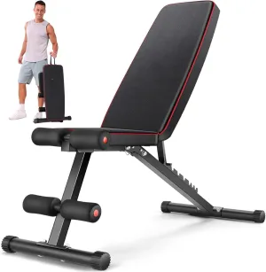 ANCHEER Foldable Adjustable Weight Bench Press for Home Gym Full Body Strength Training