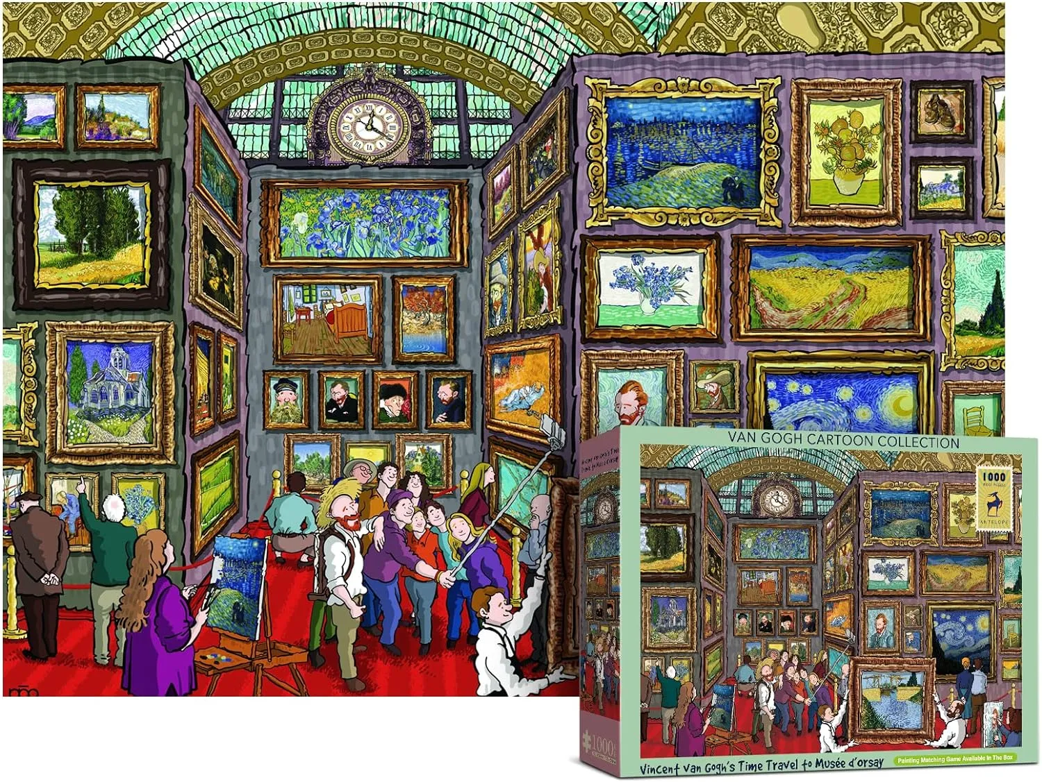 Antelope - 1000 Piece Puzzle for Adults, Van Gogh Jigsaw Puzzles 1000 Pieces, Van Gogh's Time Travel to Muse Da Orsay Puzzles for Adults 1000 PC by Alireza Karimi Moghaddam