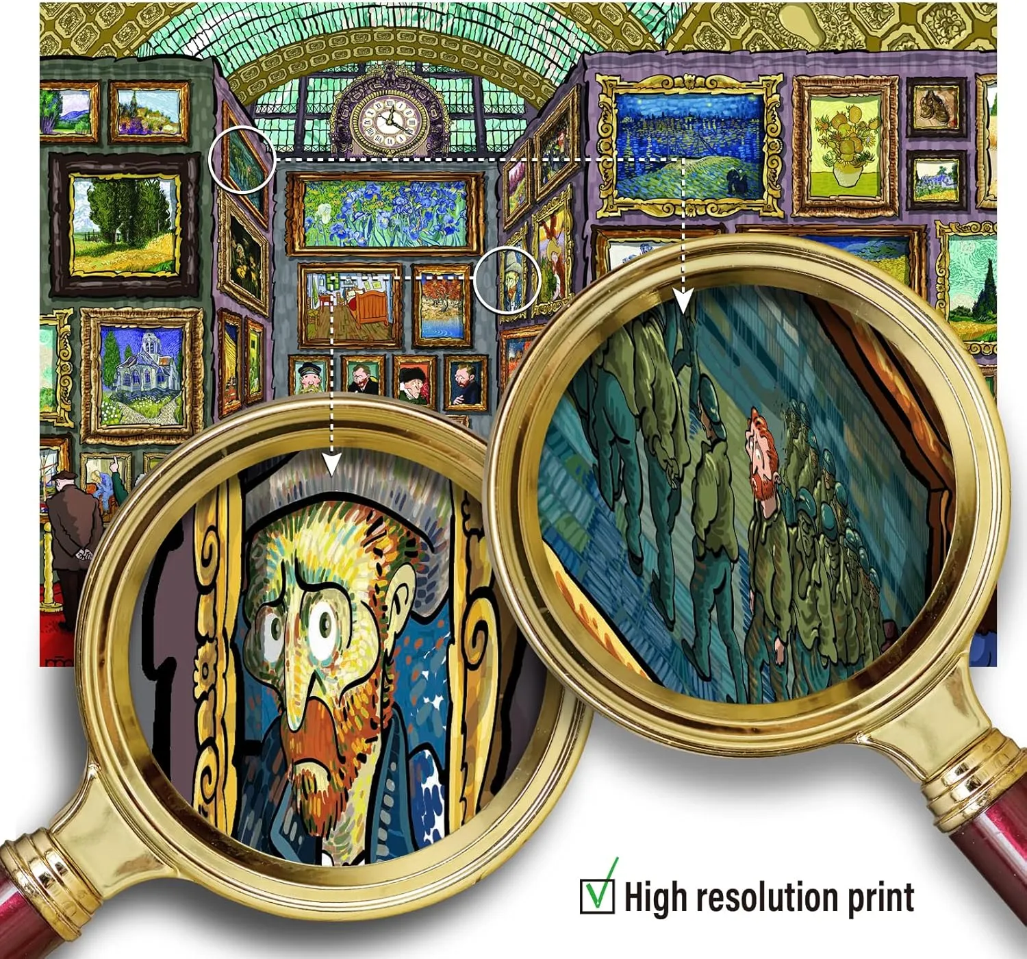 Antelope - 1000 Piece Puzzle for Adults, Van Gogh Jigsaw Puzzles 1000 Pieces, Van Gogh's Time Travel to Muse Da Orsay Puzzles for Adults 1000 PC by Alireza Karimi Moghaddam