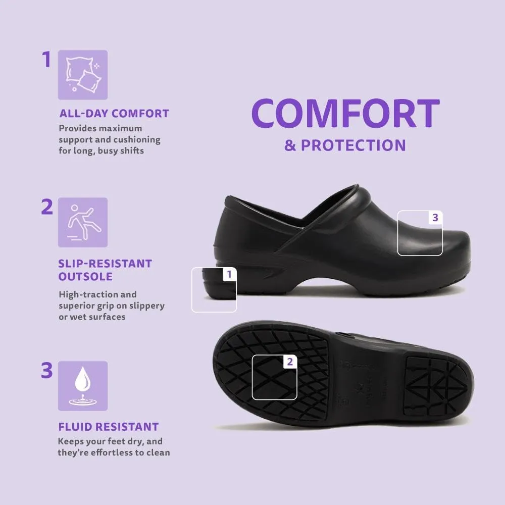 Anywear Guardian Angel Slip-On Nursing Clogs for Women and Men - Lightweight, Water-Resistant Non-Slip Work Shoes with Exceptional EVA Cushioning