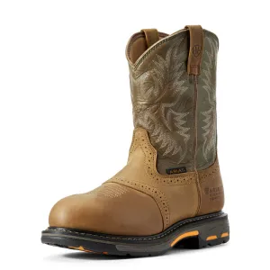 Ariat Men's WorkHog Waterproof Composite Toe Work Boot - Aged Bark / Army Green