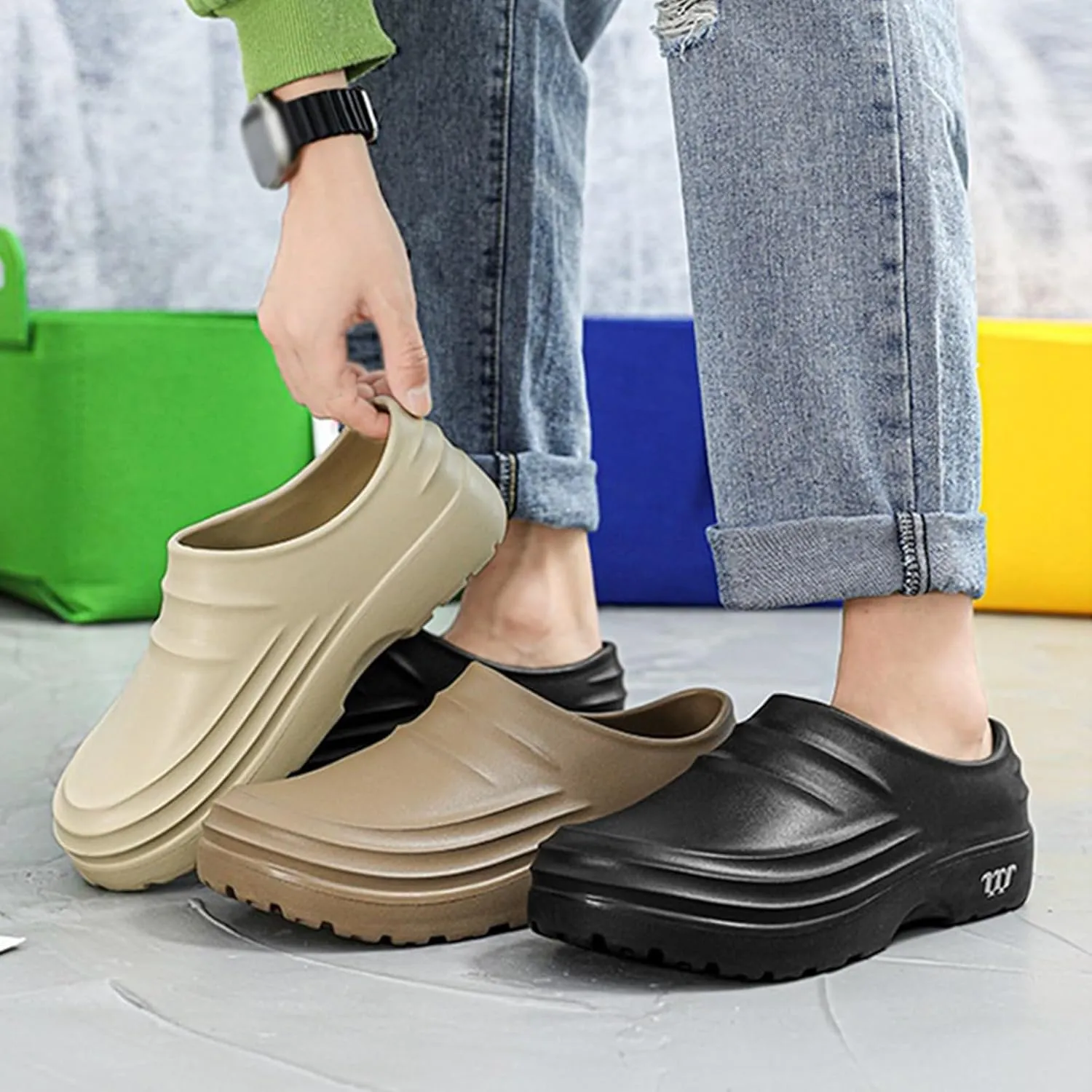 Armadillo Clogs for Women Men, Armadillo Chef Shoes Healthy Non-Slip Comfort, Oil Resistant, Kitchen Work Clogs(A-Black,9.5 Women/8 Men)