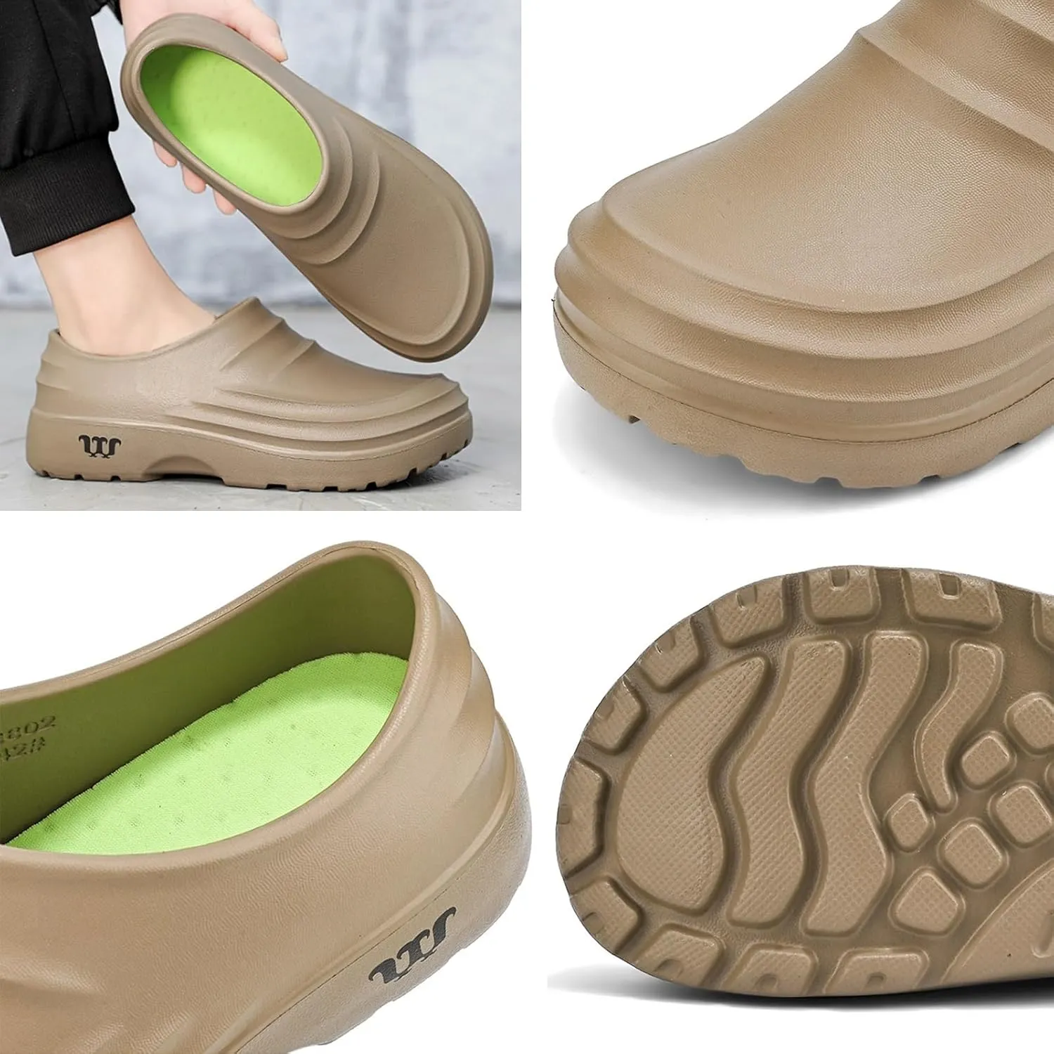Armadillo Clogs for Women Men, Armadillo Chef Shoes Healthy Non-Slip Comfort, Oil Resistant, Kitchen Work Clogs(A-Black,9.5 Women/8 Men)