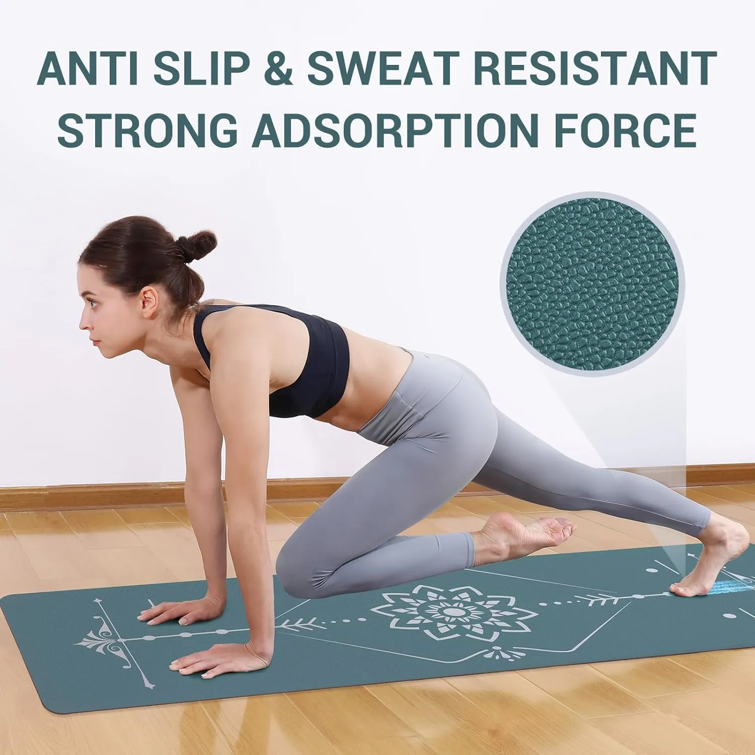 Avoalre Travel Yoga Mat Packable - Super Non Slip Foldable Fitness & Exercise Mat - Folding Lightweight Hot Yoga Mat with Carry Bag for Pilates & Floor Home Workouts (72"L x 24" & 32''W x 3mm Thick)