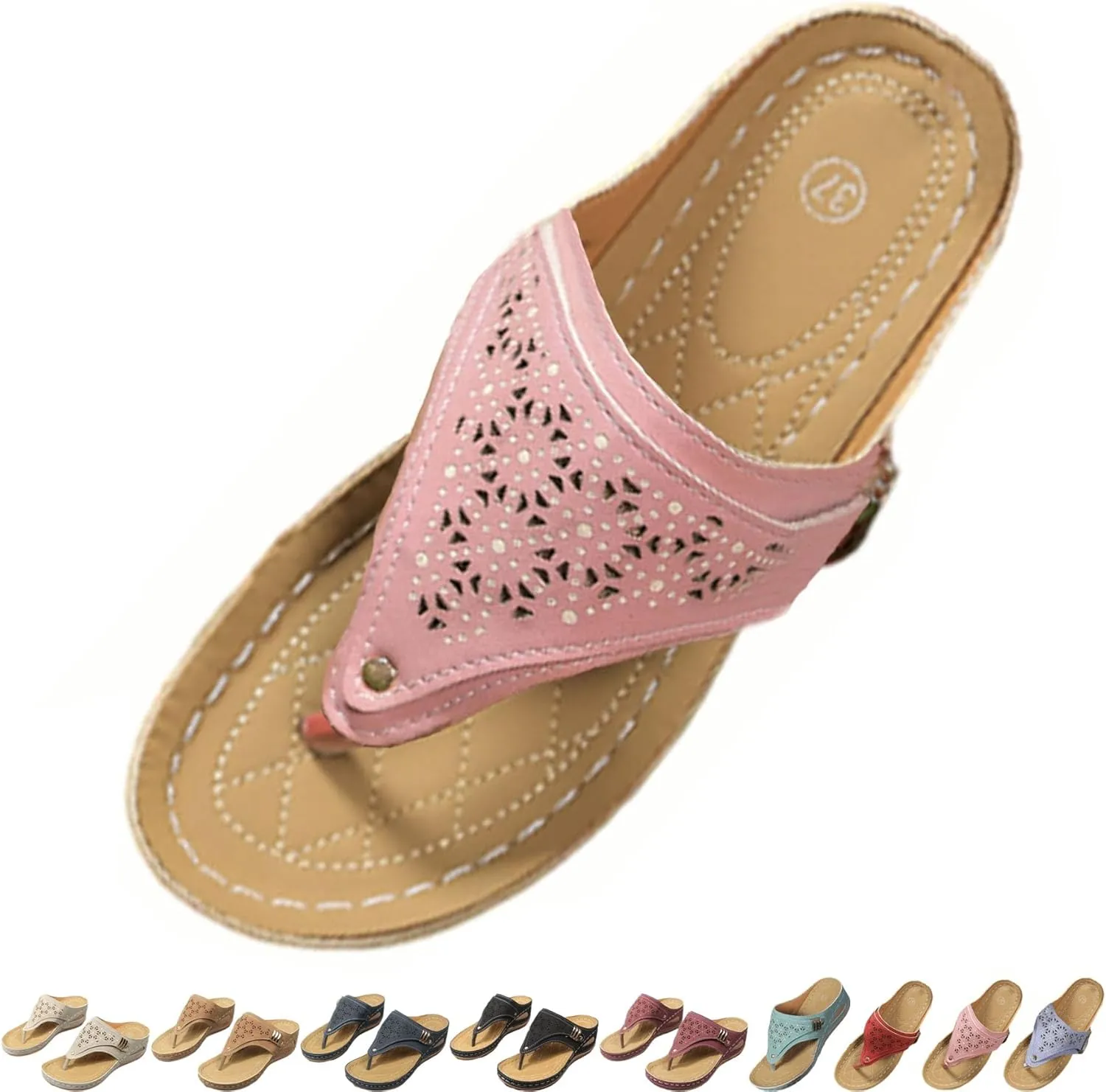 Avylays Orthopedic Sandals, Breathable Mesh Sports Sandals With Non-Slip Sole, Women’s Thick-Soled Wedge Heel Slippers