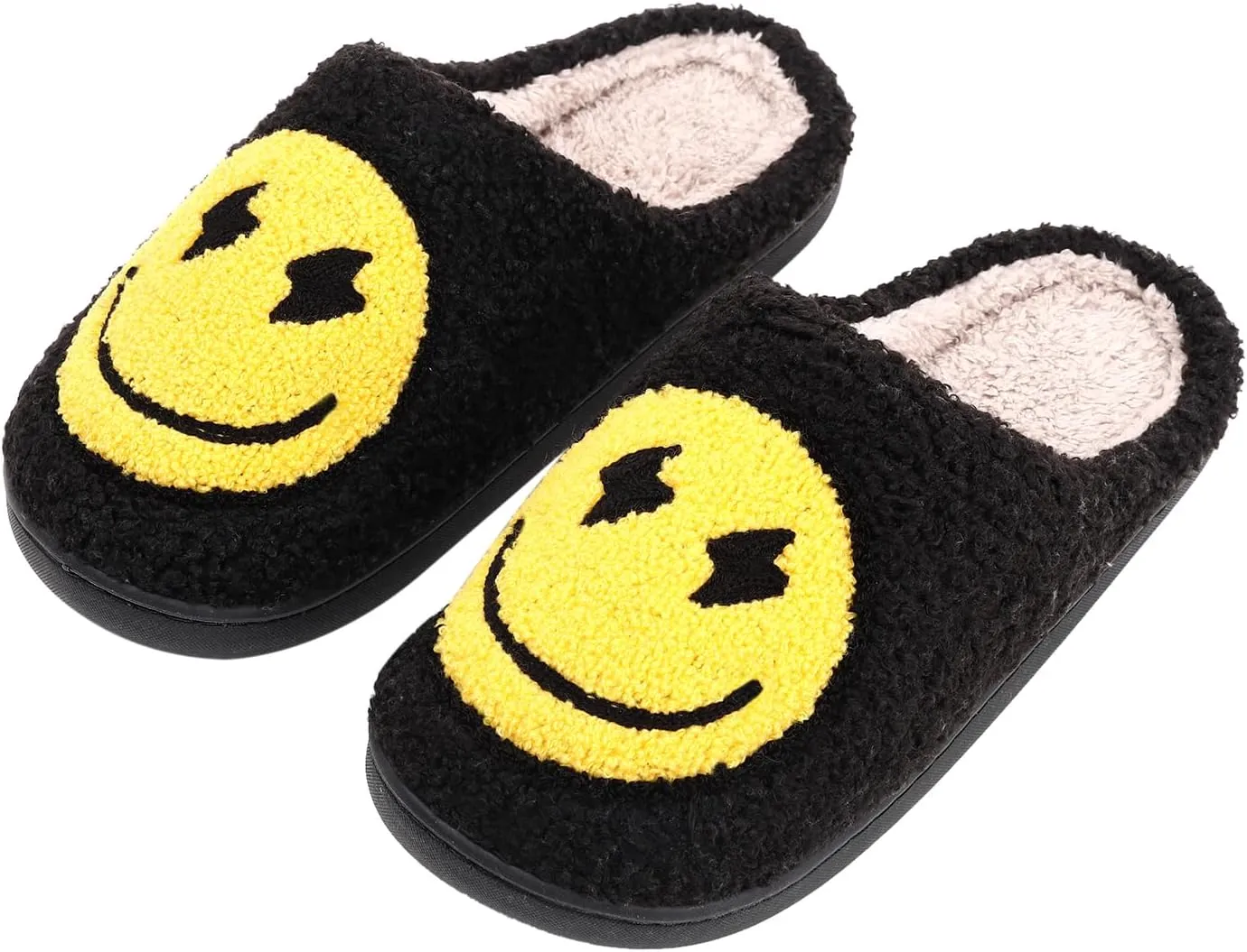 Bad Cute Bunny Slippers for Women Men Soft Fuzzy Slippers Warm Cozy Love Heart Slippers Plush Slip-On House Slippers