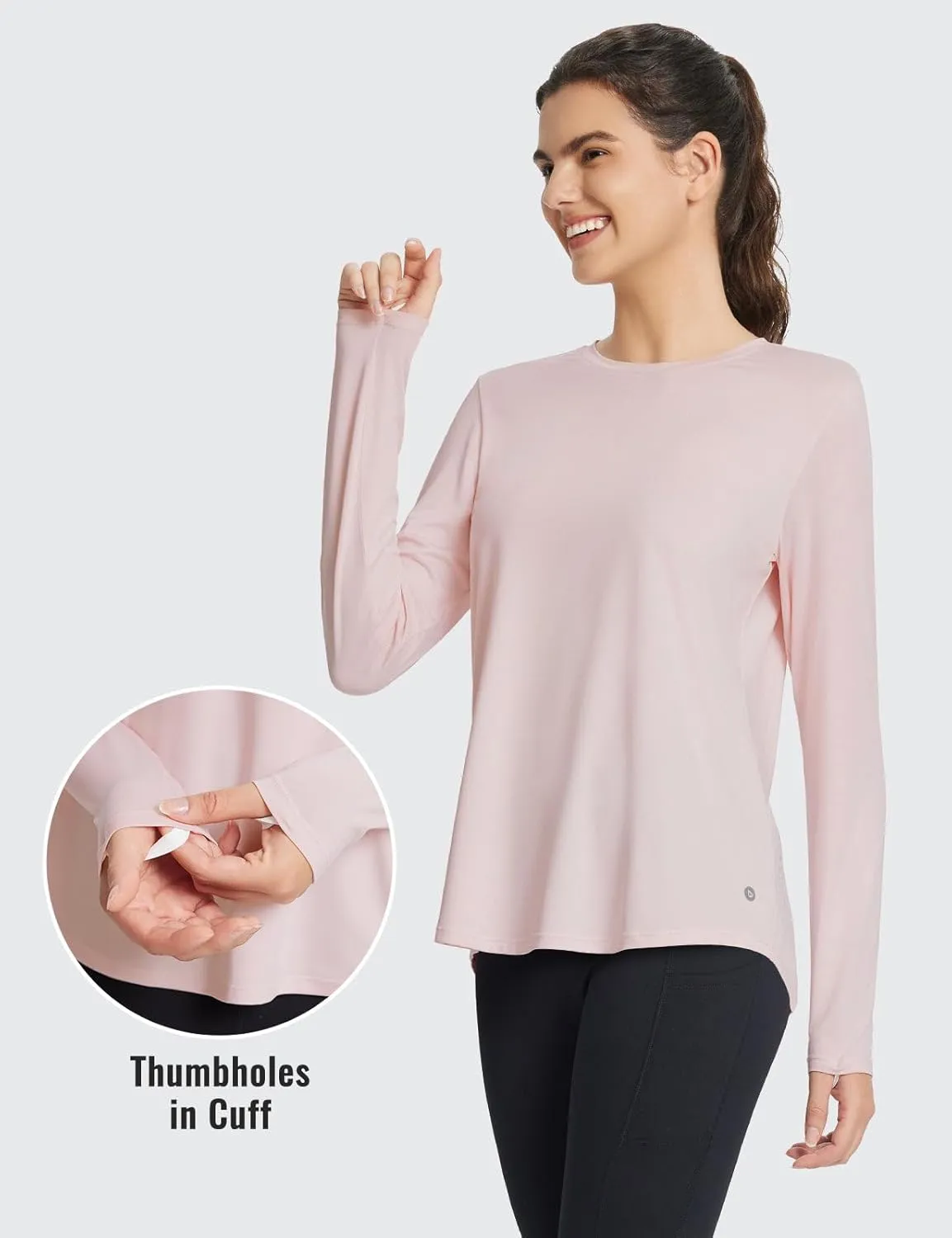 baleaf Long Sleeve Workout Tops for Women Running Athletic Shirts Active Quick Dry Lightweight Moisture Wicking