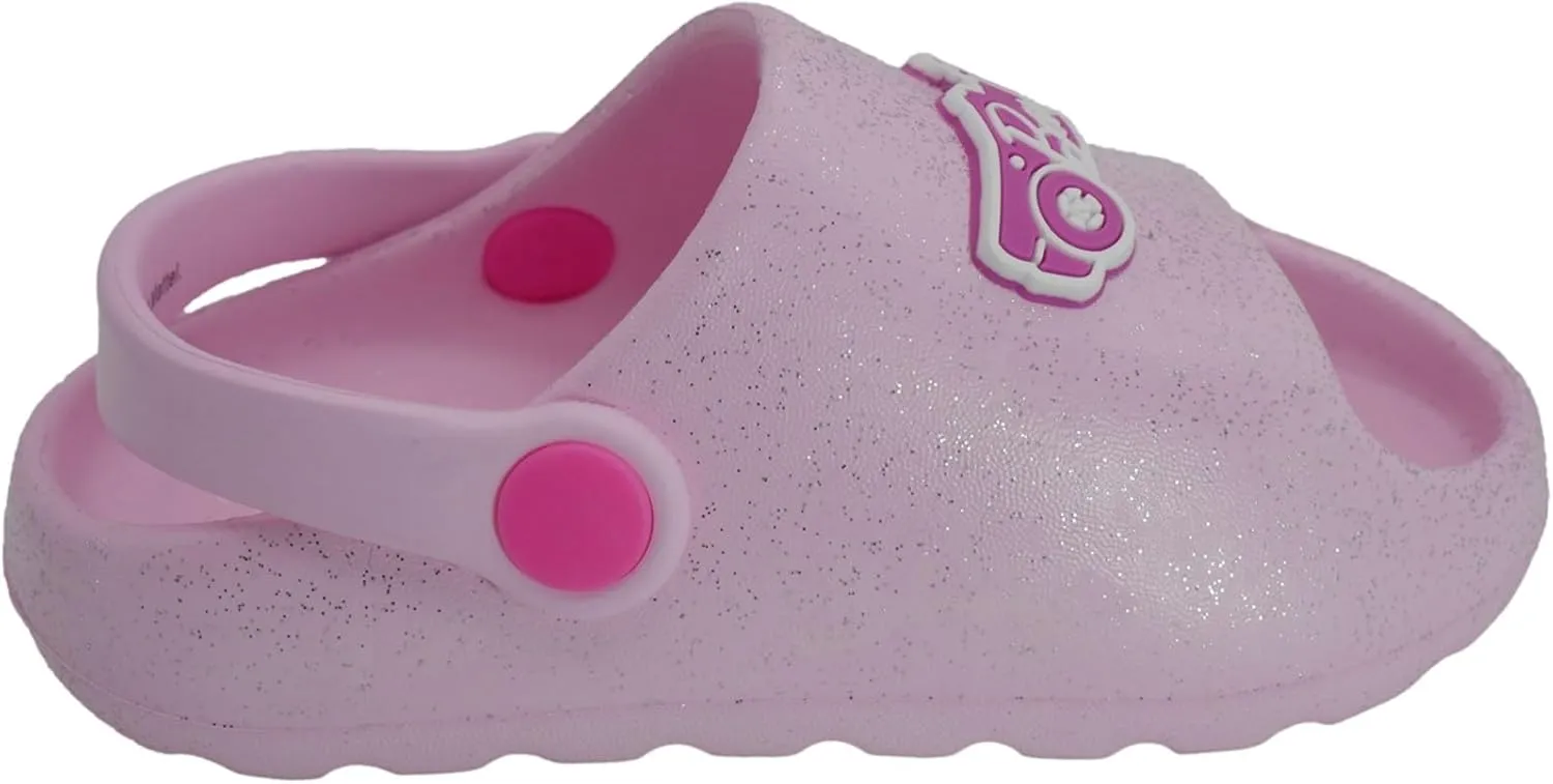 Barbie Toddler Girls' Cloud Slides - Cute & Comfy Slip-On Sandals for Summer, Pool, or Beach