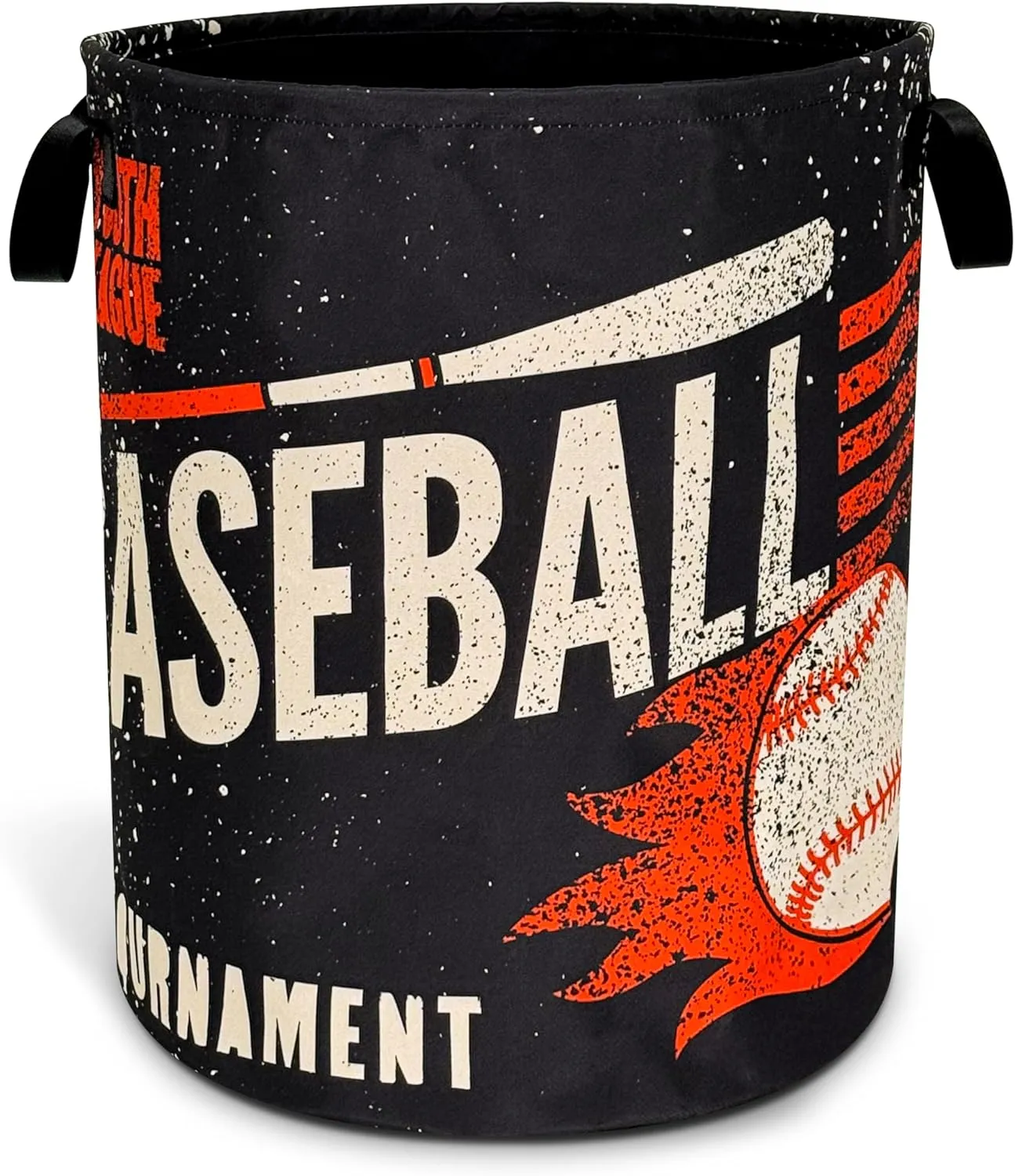 Baseball Laundry Basket Foldable Oxford Cloth Funny Tote Bag Laundry Hamper Clothes Storage Bucket Toy Organizer For Bathroom/Laundry Storage/Bedroom 18.9x16.5 Inch