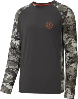 BASSDASH Men’s Lightweight Camo Hunting Shirt UPF 50  Sun Protection Long Sleeve Hiking Fishing Performance Tee Mesh Panels