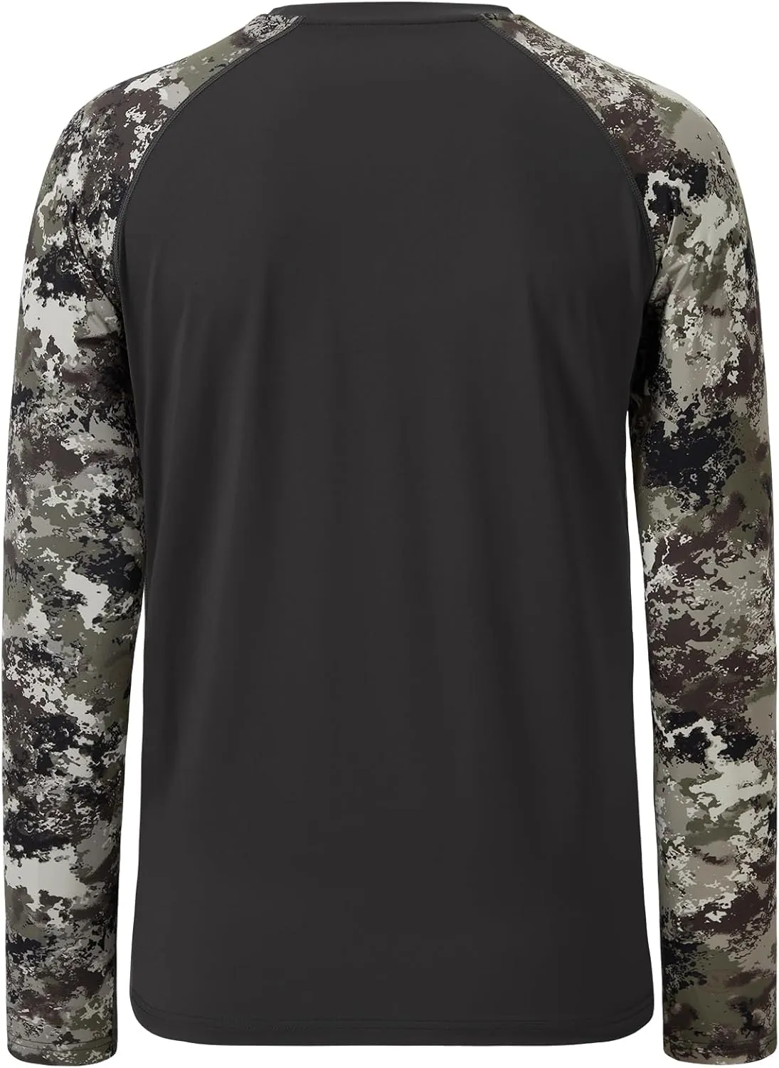 BASSDASH Men’s Lightweight Camo Hunting Shirt UPF 50  Sun Protection Long Sleeve Hiking Fishing Performance Tee Mesh Panels
