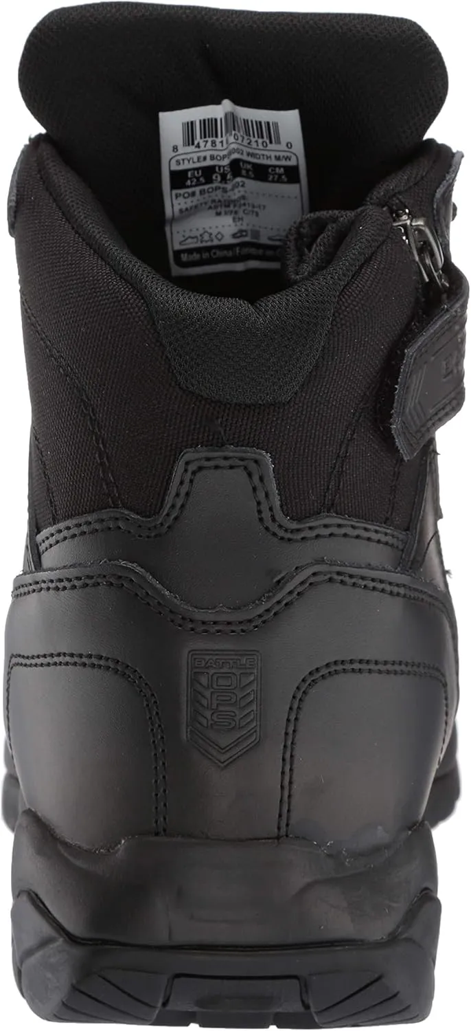 Battle OPS Men's 6-inch Waterproof Side Zip Tactical Boot Comp Safety Toe Bops6002 Military