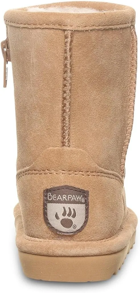 BEARPAW Elle Toddler Multiple Colors | Toddler's Boot Classic Suede with Zipper | Kid's Slip On Boot | Comfortable Winter Boot