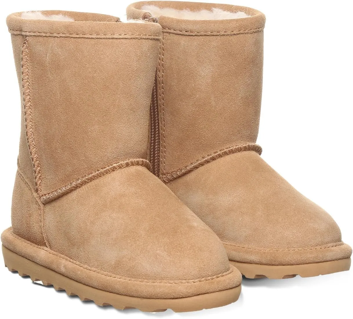 BEARPAW Elle Toddler Multiple Colors | Toddler's Boot Classic Suede with Zipper | Kid's Slip On Boot | Comfortable Winter Boot