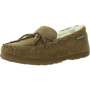 Bearpaw Womens Bow Leather Loafer Slippers