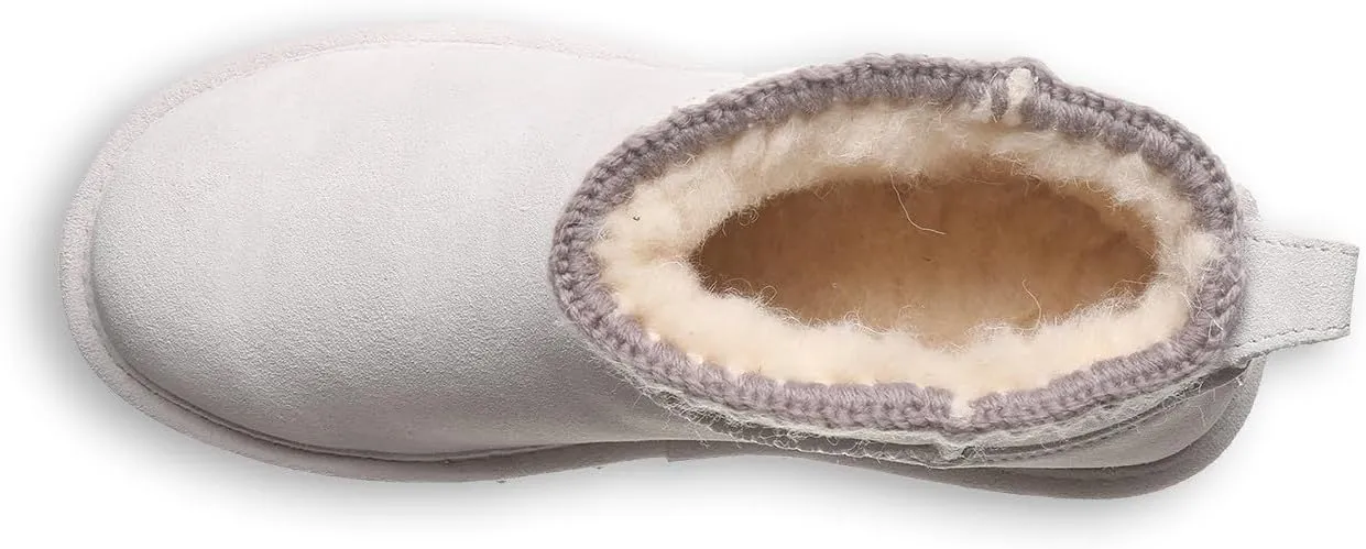 BEARPAW Women's Shorty Crochet Multiple Colors | Women's Ankle Boot | Women's Slip On Boot | Comfortable Winter Boot