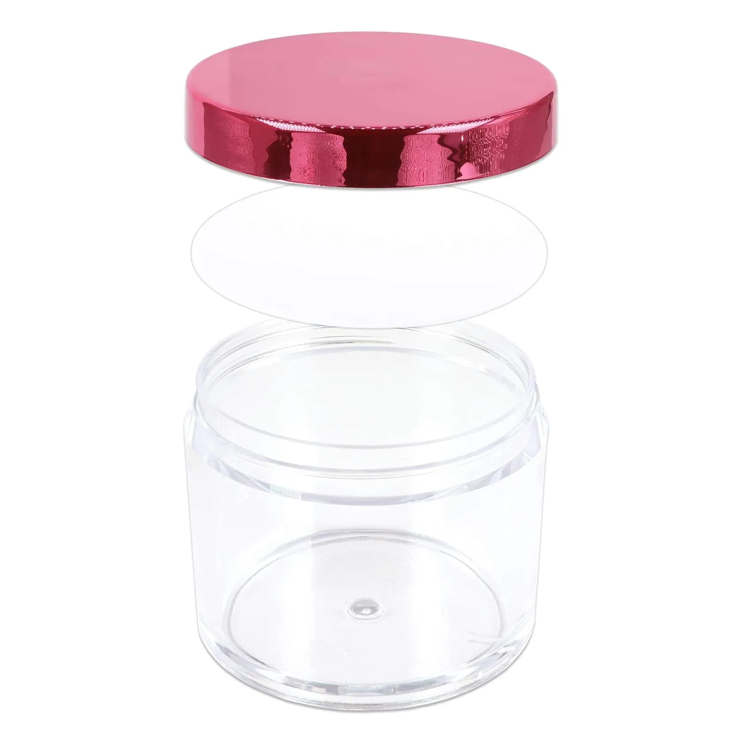 Beauticom 120g/120ml (4 Fl Oz) Thick Double Wall Leak-Proof Round Clear Plastic Jars with Flat Top Lids for Creams, Lotions, Powders, Glitters, and more… (Color: Rose Gold Lid, Quantity: 36 Pieces)