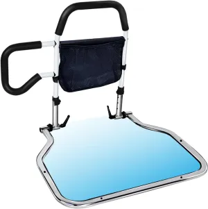Bed Rails for Elderly Adults Safety, Foldable Bed Guard Rails for Adjustable Bed, Non-Wobble Assist Bar for Seniors Fit King/Queen/Full/Twin Size, Adjustable Heights & Storage Pocket