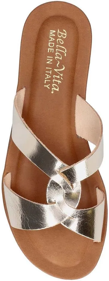 Bella Vita Women's Ona-Italy Sparkle Slide Flat Sandal