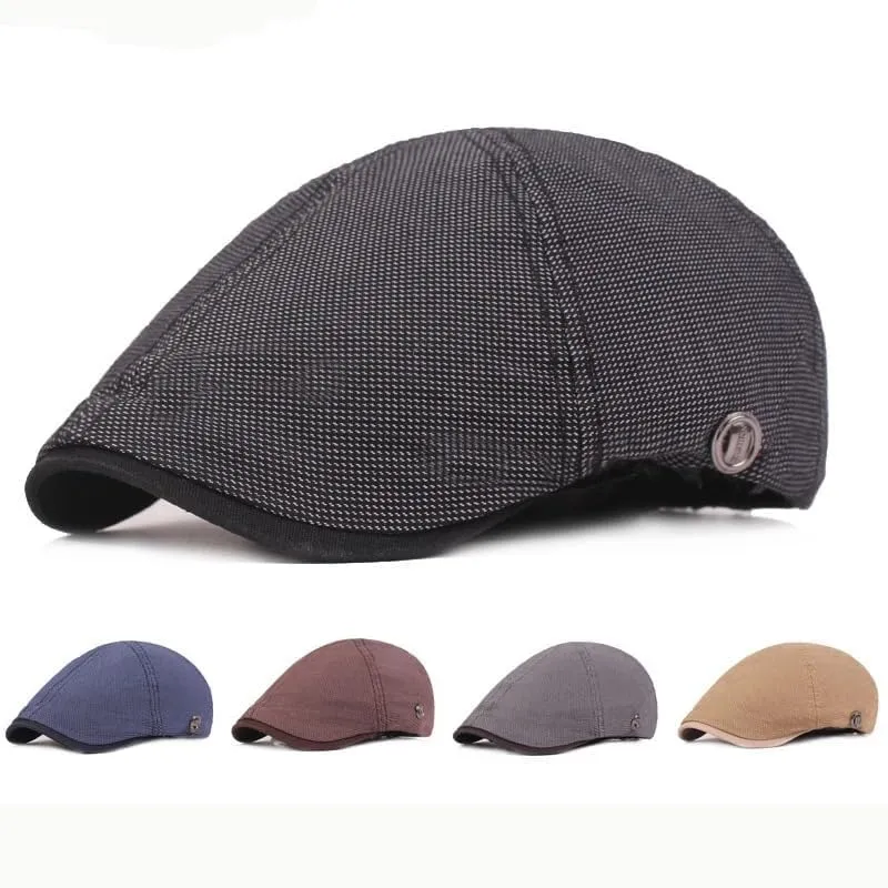Beret Vintage Men Women Cap Hat for Spring Autumn Cotton Retro Beret Hat 6 Panel Flat Cap Men Women