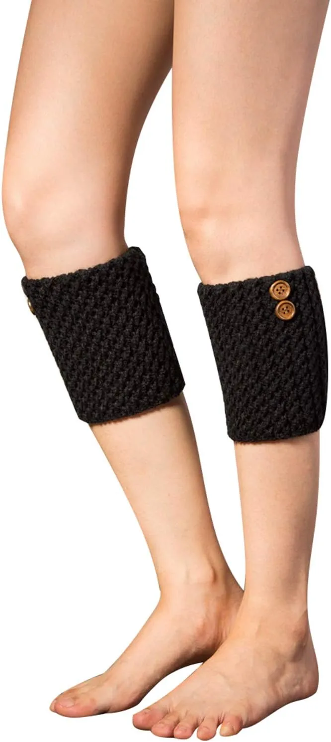 Bestjybt 3 Pairs Womens Short Boots Socks Crochet Knitted Boot Cuffs Leg Warmers Socks