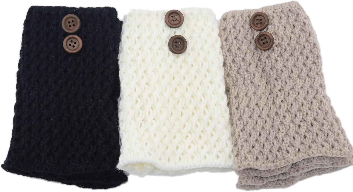 Bestjybt 3 Pairs Womens Short Boots Socks Crochet Knitted Boot Cuffs Leg Warmers Socks