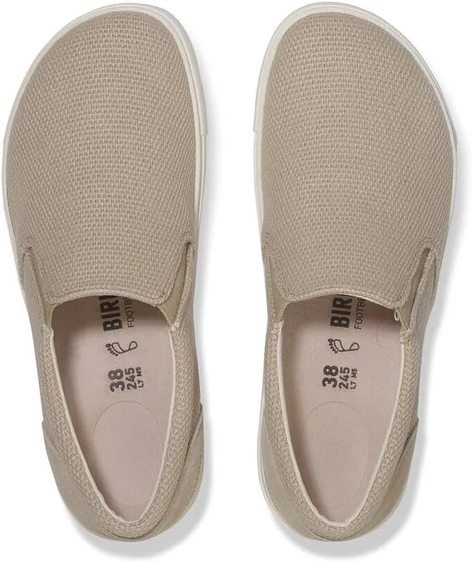 Birkenstock Oswego - Canvas and Suede Upper - Cork-Latex Footbed - Suede Lining - Natural Rubber Sole - Comfortable Slip-On Sneakers